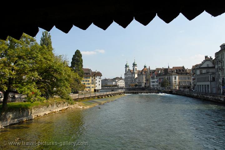 Lucerne, (Luzern), the waterfront, River Reuss