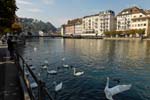 Lucerne, (Luzern), the waterfront, River Reuss