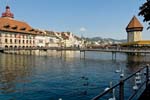 Lucerne, (Luzern), waterfront with the Chapel Bridge