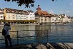 Lucerne, (Luzern), the the waterfront, River Reuss