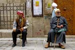 Aleppo, blind beggars in front of the Great Mosque
