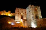 Pictures of Syria - Aleppo, gate to the Citadel at night