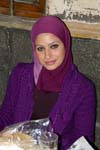 Damascus, beautiful lady in a restaurant
