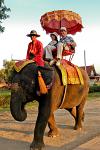 local tourists  making an elephant ride