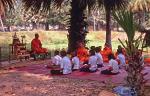 students attending a Buddhist lecture