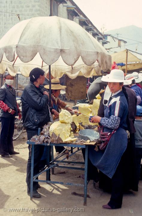 yak butter for sale at Barkhor Bazaar