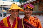 two friendly monks on Barkhor Square