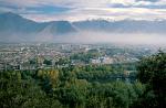 a view over the city and mountains from the Potala