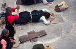 pilgrims prostrating in front of the Jokhang