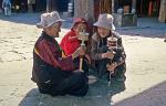 pilgrims and prayer wheels