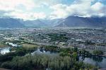 a view over the city and mountains from the Potala