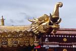 a gilded dragon at the Jokhang