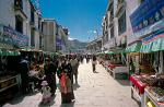 stalls and people along the Barkhor