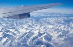 mountains with fresh snow from the flight to Chengdu