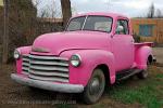 New Mexico- Taos, Pueblo, pink Chevrolet pickup