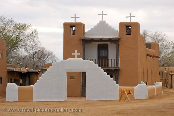 New Mexico- Taos, Pueblo, adobe architecture, church