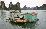 floating houses and boats of the local people