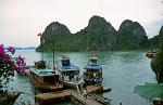 tour boats at the limestone caves, Cat Ba National Park