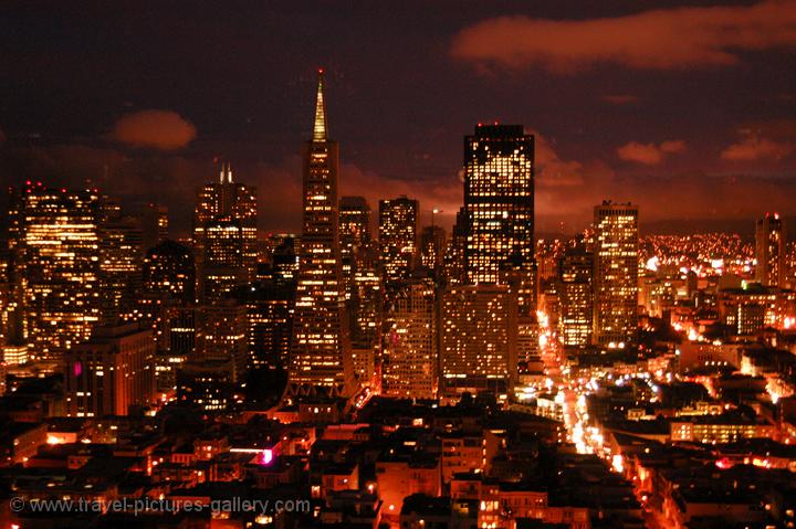Pictures of the USA - San Francisco - nightview from Coit Tower