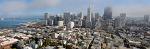 a panoramic view over the city from Coit Tower