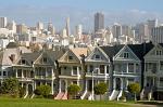 San Francisco pictures - Victorian houses on Steiner Street