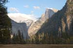 clouds settling on Half Dome