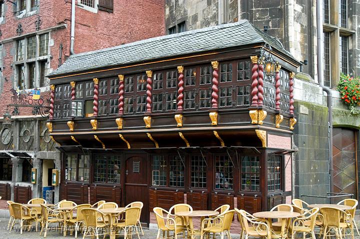 a cafe attached to the medieval Town Hall