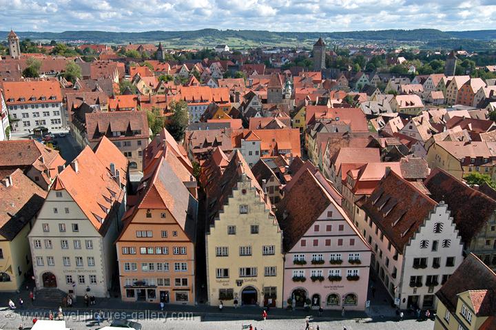 a view over town from the Rathaus Tower