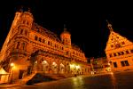 the Rathaus and Marktplatz by night