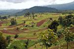 villages on the slopes of the vulcano, Parque National des Virunga