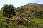 villages on the slopes of the vulcano, Parque National des Virunga