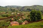 villages on the slopes of the vulcano, Parque National des Virunga