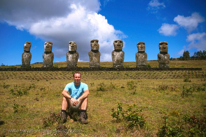 Moai statues at Ahu Akivi