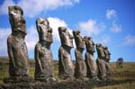 Pictures of Chile- Rapa Nui- Easter Island - Moai statues at Ahu Akivi