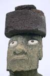 moai statue with a top-knot