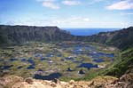 Pictures of Chile- Rapa Nui- Easter Island - the caldera at Rano Kau