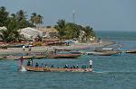 fishing pirogues on the mouth of the Gambia River, Banjul