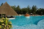 Gambia is a popular holiday destination, a hotel pool