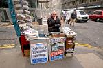 newspaper man near Liverpool Station