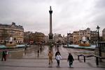 Trafalgar Square on a rainy day