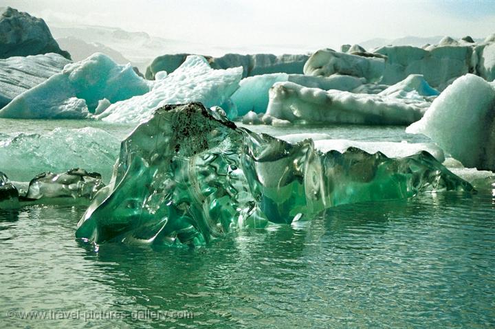 flipped over iceberg in Jökulsárlón