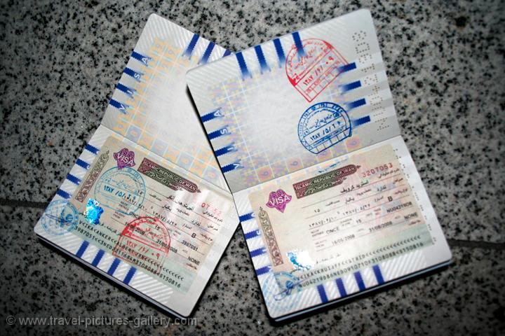 visa stamps for Iran