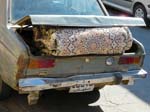 old car with carpet