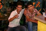 two friends toasting