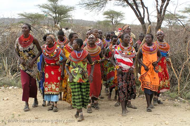 Masai People, traditional dress in Samburu N.P.