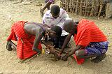 Masai making a fire, Samburu N.P.