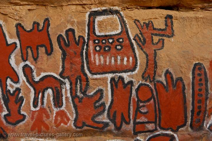  rock paintings at a Dogon village shrine, Songo