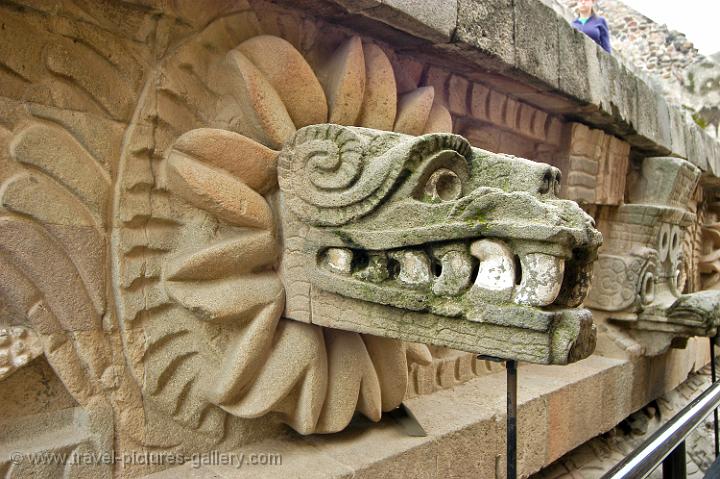 Feathered Serpent mask, Quetzalcoatl Pyramid facade