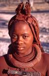 Himba people, girl on the road to Epupa