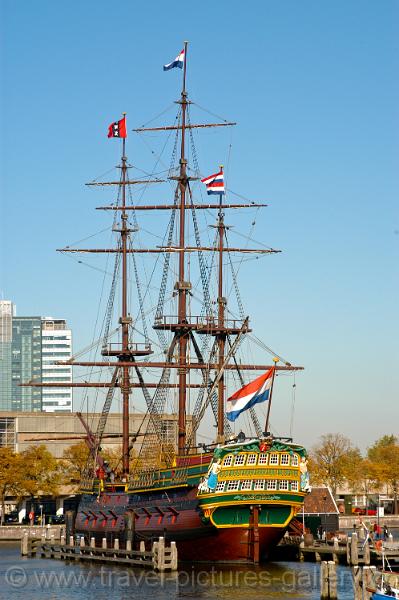 Replica of the Amsterdam, moored near the Scheepvaartmuseum (Shipping Museum)